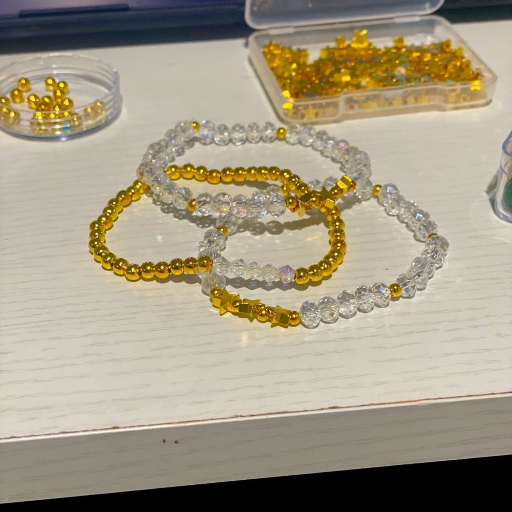 Brand new gold, crystal, stars stack